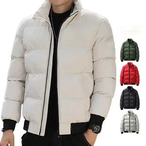 Manteau d'hiver matelassé personnalisé de qualité supérieure pour hommes, promotionnel, en toile brillante, col montant, coupe-vent, respirant, service OEM - Product Image 1