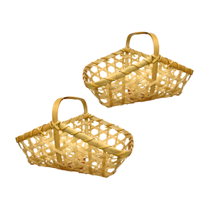 CESTA DE REGALO DE BAMBÚ decorativa hecha a mano, ecológica y perfecta para arreglos florales, envoltura de regalos o cestas de vacaciones - Product Image 1