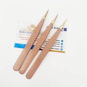 แหนบปลายต่อขนตาสีทองปลายไฟเบอร์แบบแยกออกตรงโลโก้ออกแบบได้ตามต้องการ - Product Image 3