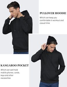 เสื้อฮู้ดสวมหัวแบบเรียบมี440 GSM ผ้าฟลีซผ้าฝ้ายหนากันน้ำเสื้อกันหนาวใส่ได้พอดีปกติสำหรับฤดูหนาวตามสั่ง - Product Image 2