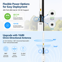 Punto de Acceso WiFi7 KuWFi DDP a EE. UU., 800 Metros, Doble Banda, 2.5G, Industrial, Impermeable, Largo Alcance, para Exteriores, para Aldeas y Granjas Remotas