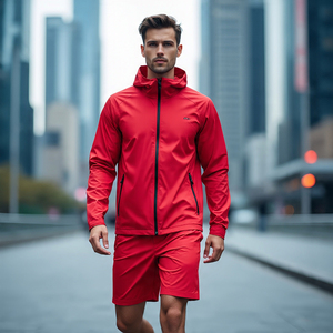 ชุดกางเกงขาสั้นกันลมสำหรับผู้ชายชุดเสื้อแจ็กเก็ตกันฝนและกางเกงขาสั้นชุดคู่ผู้ชายกางเกงขาสั้นกันลมเดินป่า - Product Image 1