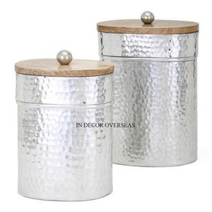 Galvanized Metal Set Of 3 Most Fancy Unique Designer Food And Other Items Storage <b>Boxes</b> For Home And Hotel Kitchenware Supplies - Product Image 3