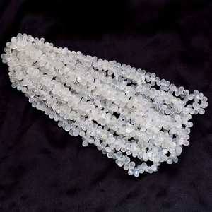 Cuentas de Piedra Lunar Blanca Natural Facetadas en Forma de Lágrima, 7x5mm, Cuentas Sueltas de Piedra Blanca Briolette para Fabricación de Joyas DIY - Product Image 2