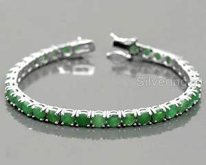 Women's <b>Bracelet</b> Natural Emerald Gemstone May Birthstone Link <b>Bracelet</b> <b>Bangle</b> Handmade Jewelry 925 <b>Sterling</b> <b>Silver</b> <b>Bracelet</b> - Product Image 1