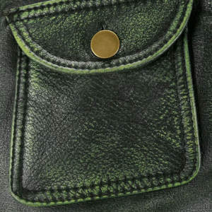 Chaleco de cuero Vintage para hombre, Chaleco de cuero de vaca Real encerado verde para caza y pesca, chaleco de cuero estilo Club con bolsillos - Product Image 6