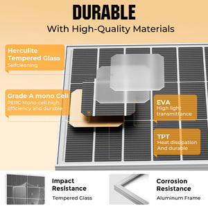 200W Half Cell Rigid <b>Solar</b> <b>Panel</b> with Silicon and Glass Surface for Home <b>Solar</b> Power Generation System - Product Image 4