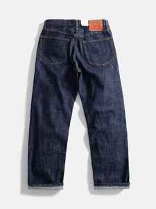 Automne décontracté haute qualité 100% coton hommes jean poids lourd global Denim pantalon droit fermeture éclair respirant un lavage coupe ample - Product Image 6