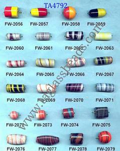 Perles rondes en verre cristal mélangé Chevron, multicolores, pour la fabrication de bijoux - Product Image 3