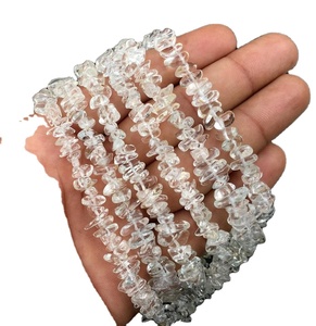 Piedras preciosas de topacio blanco Natural de hebra larga de 16 ", cuentas de Chips lisas sin cortar, Material de fabricación de joyas hechas a mano - Product Image 1
