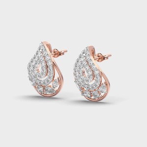 Elegantes Pendientes de Lágrima con Doble Línea de Diamantes Moissanite y Acento Marquesa, Pendientes de Plata 925 para Mujer - Product Image 3