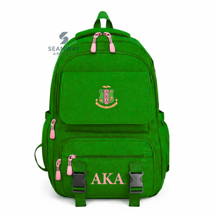 Alpha Kapa Alpha Sorority Backpack Stylish Bookbag Durable Corduroy Rucksack Fashion Student Backpack Outdoor Hiking Daypack - Product Image 1