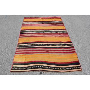 Tradicional rojo naranja 4,2X6,2 pies alfombra de lana de área grande Vintage turco Patchwork látex nuevo 10mm rectángulo pasillo habitación alfombras - Product Image 1