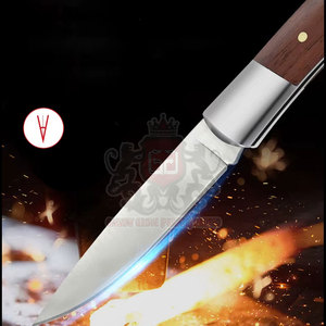 Couteau de poche de qualité supérieure manche ergonomique en bois OEM personnalisable pour le camping multifonctionnel randonnée survie en plein air usage quotidien - Product Image 5