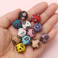Perles en céramique et porcelaine de 16 mm, motif léopard, strass et cristal, nouveau style, rondes et colorées pour collier DIY, vente en gros CHANGAO CA446