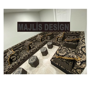 Sofá Marroquí Sedari, Jalsa Marroquí, Salón Marroquí, Lujoso Conjunto de Sofás en Forma de U, Conjunto de Sofás de Madera, Solo Enviamos Este Producto a Europa - Product Image 1