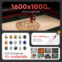 Wattsan 1610 PRO 1600*1000mm CO2 Laser Machine de gravure et de découpe CNC 100-120W Tailles 6090 1290 1610 Professionnel