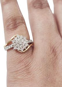 Anillo de Mujer con Circonita Cúbica Natural, Chapado en Oro Amarillo, Anillo Apilable Pequeño y Delicado, Joyería de Plata de Ley 925 - Product Image 3