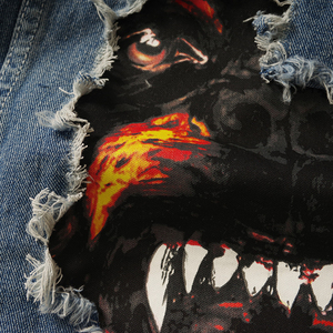 Chaquetas Vaqueras de Mezclilla para Hombre, Personalizadas para Venta al por Mayor, Estilo Corto, Holgadas, Diseñadas a Medida, Desgastadas - Product Image 4