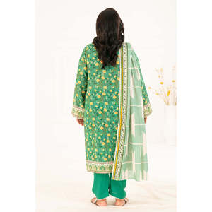 K-52115 Conjunto de 3 Piezas para Mujer, Salwar Kameez de Algodón Khaddar Estampado con Dupatta, Sin Arrugas, Corte Holgado para Ocasiones Casuales - Product Image 3