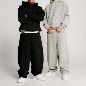 Conjuntos Deportivos de Felpa Francesa Gruesa para Invierno, Sudadera con Capucha Extra Grande de Alta Calidad, Pantalones Deportivos de Algodón Personalizados para Hombre - Product Image 2