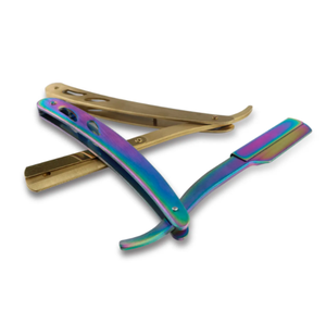 Porte-lames de rasoir pour hommes Manche en acier inoxydable Porte-rasoir de barbier à bord droit Rasoir de rasage pliant par ANAAIF - Product Image 6