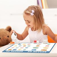Ensemble de 6 sets de table éducatifs pour enfants d'âge préscolaire, sets de table en plastique bohème, sets de table Montessori pour enfants en bas âge