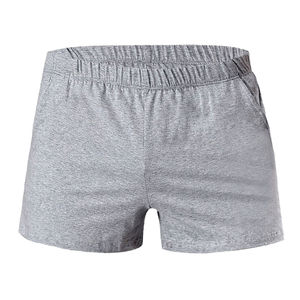 Pantalones cortos de verano para hombre de calidad superior 100% tela de malla de algodón estilo Cargo con bolsillo Boxer Look cintura elástica teñida lisa - Product Image 1