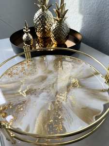 Bandeja de servicio de epoxi de resina hecha a mano de resina, elementos esenciales de cocina únicos para el hogar, restaurante, Hotel, servicio decorativo Tra - Product Image 6