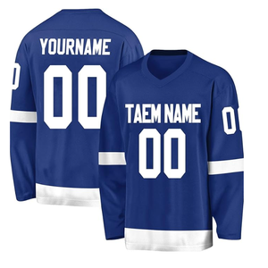 Directo de fábrica, venta al por mayor, diseño personalizado, 100% poliéster, camiseta de hockey sobre hielo para adultos, ropa de equipo - Product Image 4