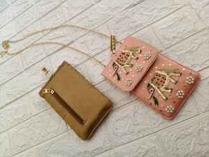 Traditional <b>Indian</b> Elephant Design Mobile Pouch Hand Embroidered Crossbody Bag with Hook Chain for Girl Wedding Gift Phone Cover - Product Image 3