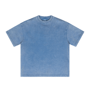 เสื้อยืดผู้ชายสไตล์วินเทจ ผ้าฝ้ายถัก 100% ล้างสีแบบแอซิด คุณภาพสูง แห้งเร็ว เป็นมิตรกับสิ่งแวดล้อม ลายเรียบ - Product Image 6