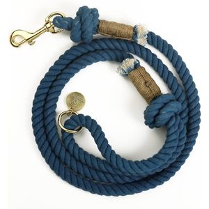 Durable Solid Blue Handmade Cotton Rope Dog Leash Cute and Durable for Medium and Large Dogs Customized Size - Product Image 1