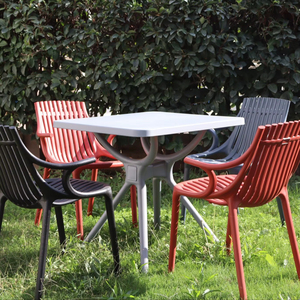 Meubles Royalune, groupe de sièges en plastique de qualité supérieure, durable, élégant, moderne, meubles de salle à manger d'hôtel, meubles d'extérieur - Product Image 1