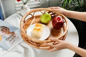 Plateaux ronds en rotin Table basse Plateau de service - Product Image 4