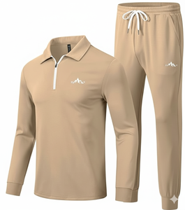 Ensemble de vêtements de sport à capuche en tissu épais |   Broderie personnalisée |   Tenue d'hiver respirante et antibactérienne 100% coton - Product Image 1