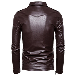 Chaqueta chapada en relieve de cuero genuino para hombre, chaqueta con cremallera de marca transpirable con soporte personalizado - Product Image 5