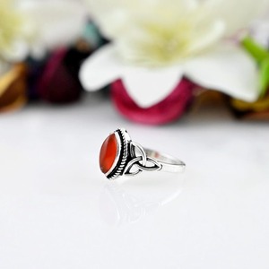 Anillo de piedras preciosas de cornalina de Plata de Ley 925, joyería hecha a mano, anillo de estilo bohemio de plata, joyería para mujer, regalo de boda para esposa - Product Image 2