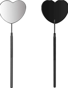 กระจกแต่งหน้าสเตนเลสรูปหัวใจใช้ซ้ำได้สำหรับการต่อขนตาอุปกรณ์เสริมสำหรับการต่อขนตา - Product Image 3