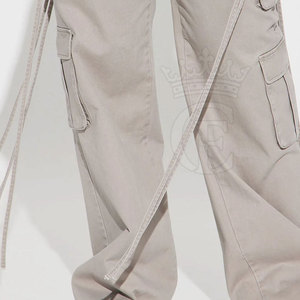 Pantalones cargo informales planos de Invierno para mujer de etiqueta privada 100% algodón transpirable de secado rápido respetuoso con el medio ambiente - Product Image 5
