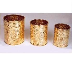 Jardinière de style brillant pour confiseries et centres commerciaux, accessoires décoratifs, pot de fleurs en métal, article décoratif, lot de 3 - Product Image 4