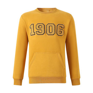 Alpha Gold Chenille Sweatshirt XS Crewneck Golden Strip Ribbed Cuff Kangaroo Pocket Sport Winter Sport Printed - Product Image 1