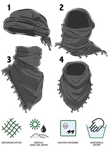 Shemagh Tactical Keffieh Head Neck Scarf Wrap - Product Image 6