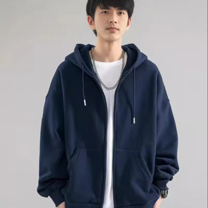 Sudadera con capucha unisex para hombre, ropa de calle americana, chaqueta para parejas, cuello levantado, diseño forrado, ajuste holgado, Primavera/otoño - Product Image 4