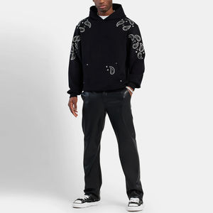 เสื้อฮู้ดผ้าฝ้าย100% สำหรับผู้ชายทรงเข้ารูปปกติมีซิปงานปักลายด้วยหินเป็นมิตรกับสิ่งแวดล้อม300กรัมฤดูใบไม้ร่วง - Product Image 6