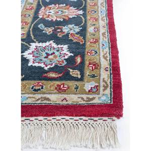 พรมขนสัตว์ถักมือลายดอกไม้สไตล์โบโฮสีแดงและสีส้มสำหรับตกแต่งห้องนั่งเล่นและทางเดิน พรมรูปสี่เหลี่ยมผืนผ้า-BT-32 - Product Image 4