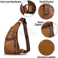 Bolso bandolera de cuero suave para hombre con diseño ligero y divisor interior Bolso bandolera de cuero elegante para hombre