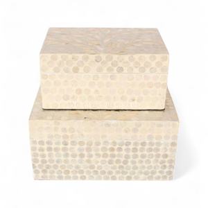 Boîte de rangement en nacre, fabrication artisanale, incrustation de coquillages, OEM ODM pour la décoration de maison de luxe, vente en gros - Product Image 2