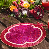 Napperon perlé luxueux sur le thème des fruits tapis de chargeur brodé conception de grenade pour la maison hôtels salle à manger décor de Table de fête