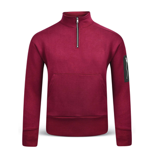 Sudadera informal con cremallera 1/4 para hombre, camisa de golf con media cremallera resistente al viento y al agua en diseño sólido, deportes al aire libre de talla grande - Product Image 2